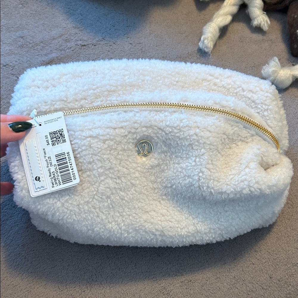 Lululemon Athletica Cream Sherpa Cosmetic Bag